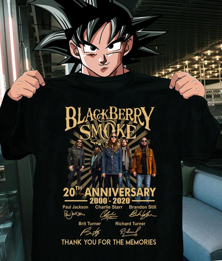 Blackberry Smoke 20th Anniversary 2000 2020 Thank You For The Memories Signatures t-shirt shirt