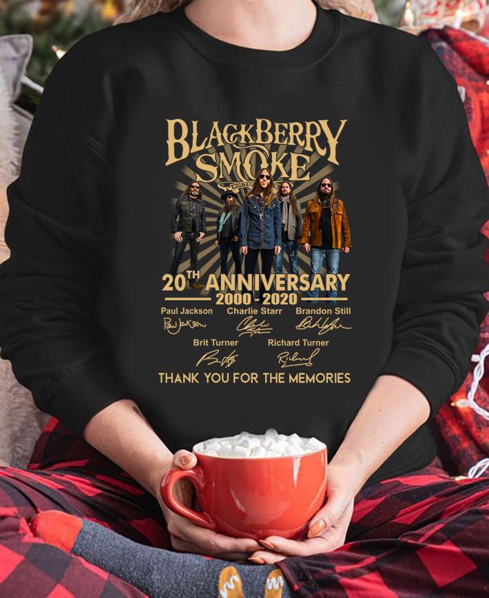 Blackberry Smoke 20th Anniversary 2000 2020 Thank You For The Memories Signatures t-shirt sweatshirt