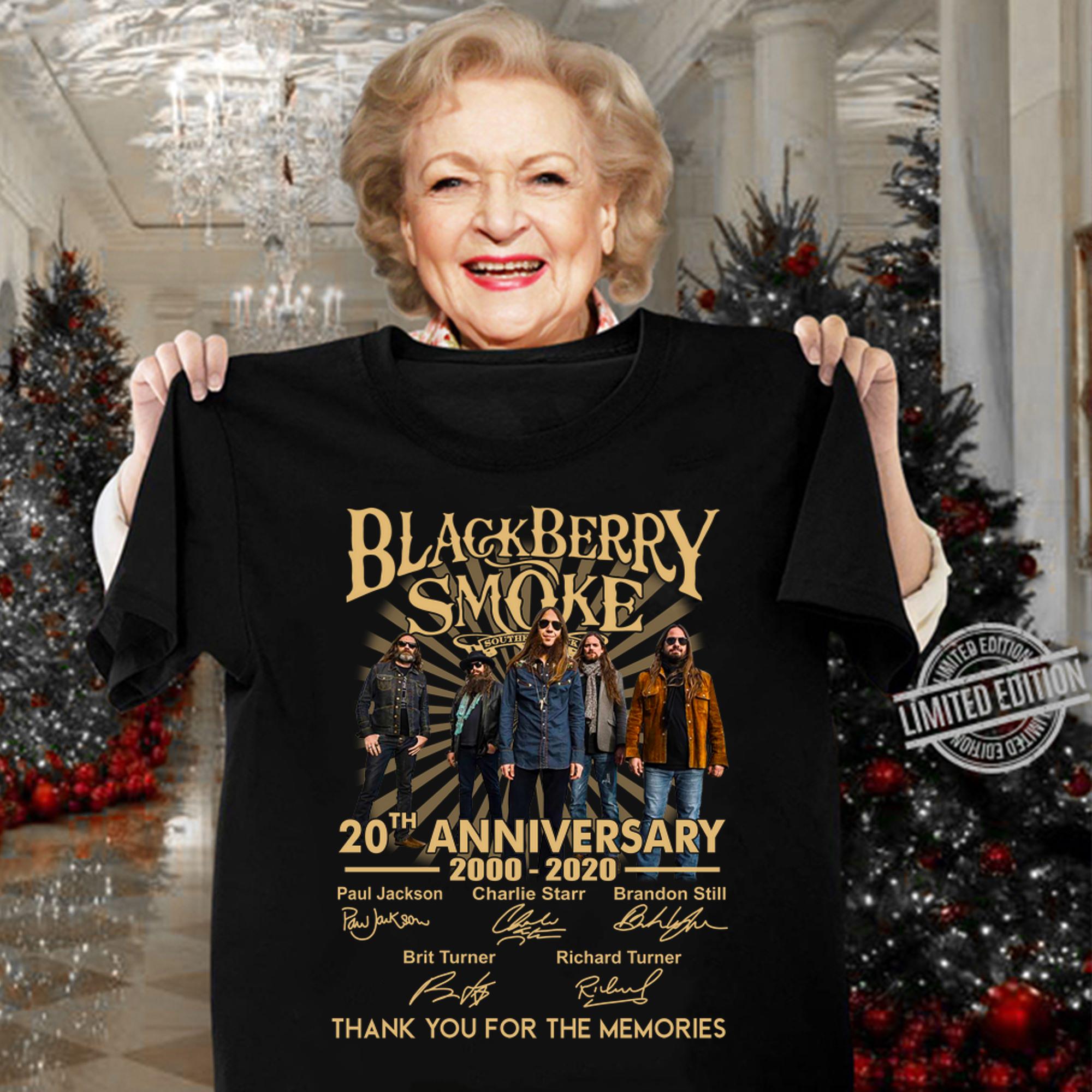 Blackberry Smoke 20th Anniversary 2000 2020 Thank You For The Memories Signatures t-shirt woman shirt