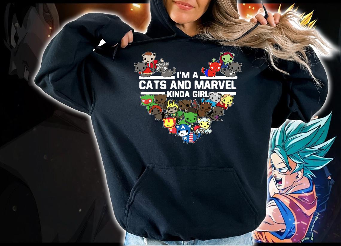 I'm A Cats And Marvel Kinda Girl Marvel Avengers Endgame t-shirt hoodie