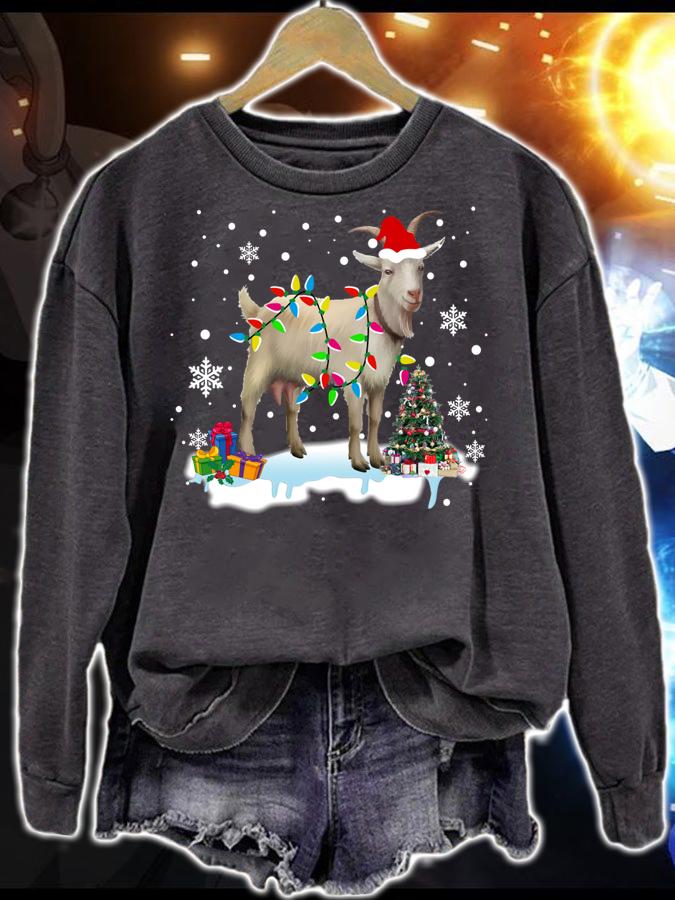Christmas Lights Goat Funny Goat Lover Christmas Gifts t-shirt sweatshirt