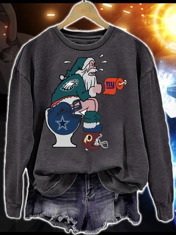 Philadelphia Eagles Santa Dallas Cowboys Toilet t-shirt sweatshirt