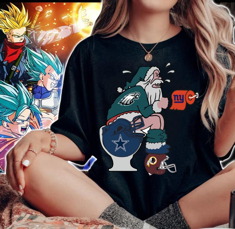 Philadelphia Eagles Santa Dallas Cowboys Toilet t-shirt woman shirt