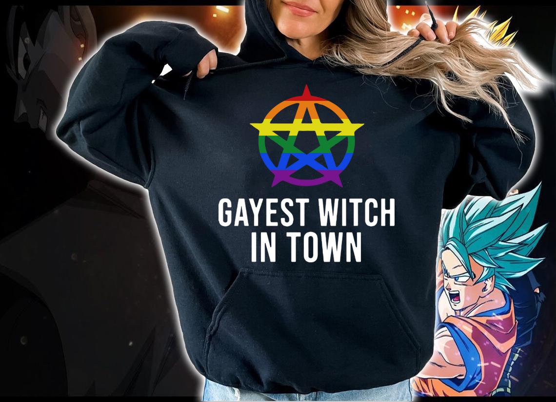 Gay Witch Lgbt Quote Rainbow Pentagram Halloween t-shirt hoodie