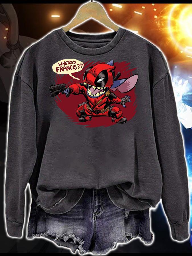 Top Stitch Deadpool where's Francis t-shirt sweatshirt