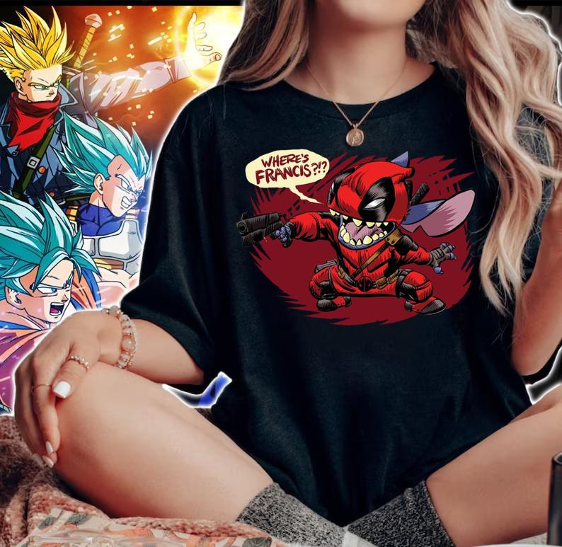 Top Stitch Deadpool where's Francis t-shirt woman shirt