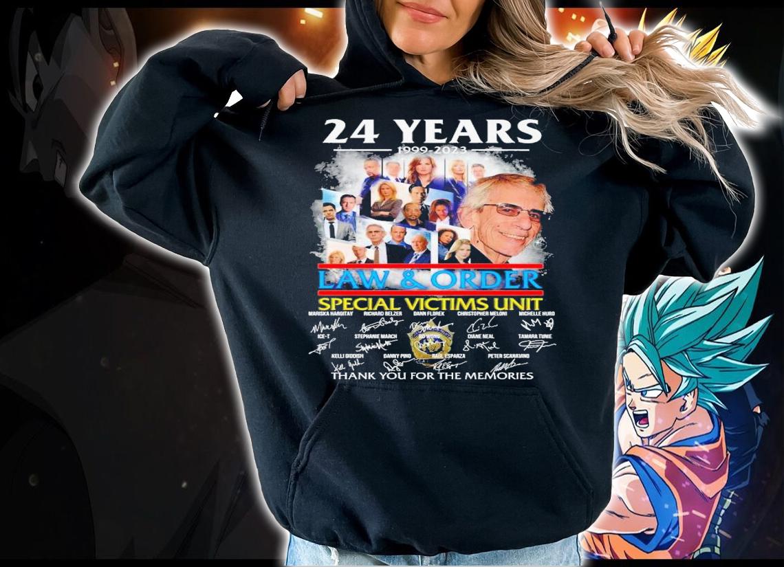 24 years 1999-2023 Law & Order Special Victims Unit thank you for the memories signatures shirt t-shirt hoodie