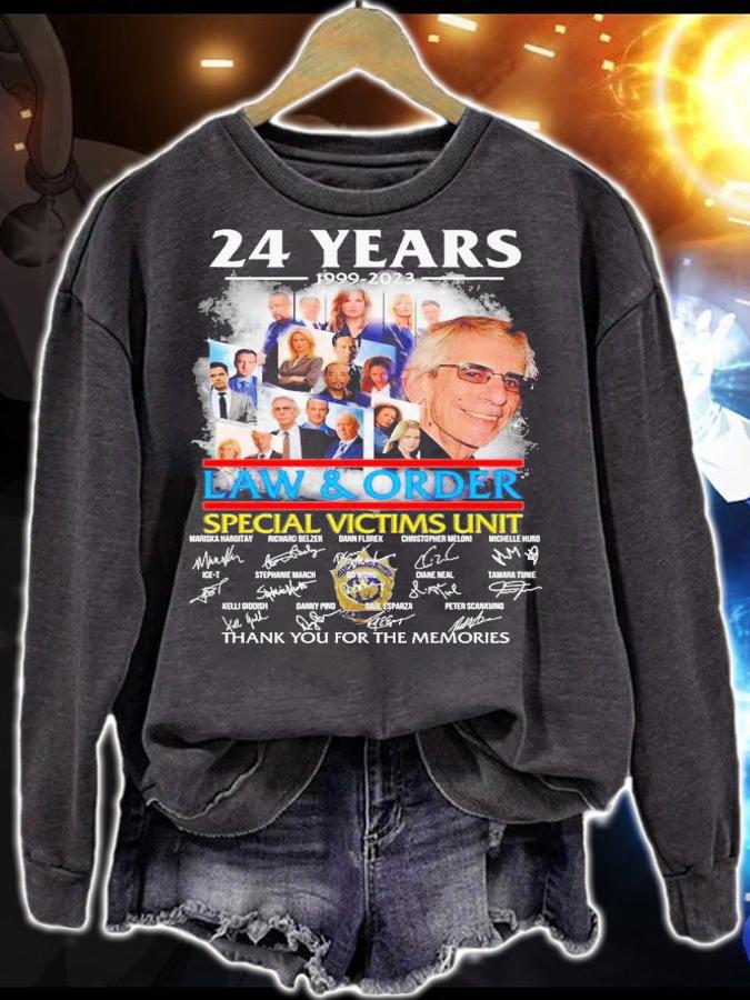 24 years 1999-2023 Law & Order Special Victims Unit thank you for the memories signatures shirt t-shirt sweatshirt