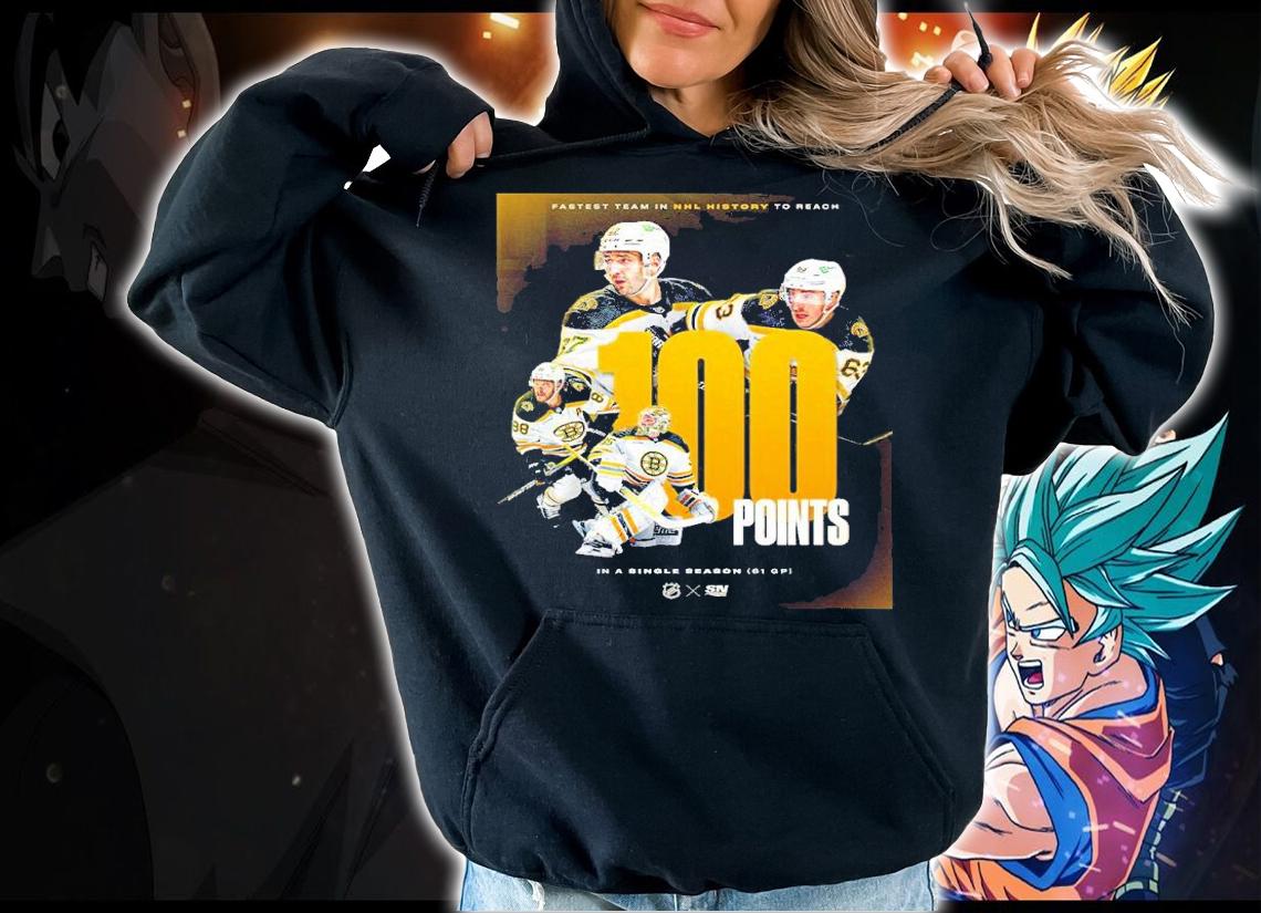 Boston Bruins 100 points fastest team in NHL history to reach in a single season shirt t-shirt hoodie
