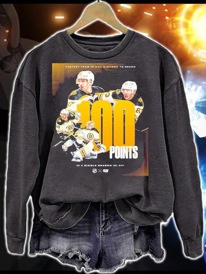 Boston Bruins 100 points fastest team in NHL history to reach in a single season shirt t-shirt sweatshirt