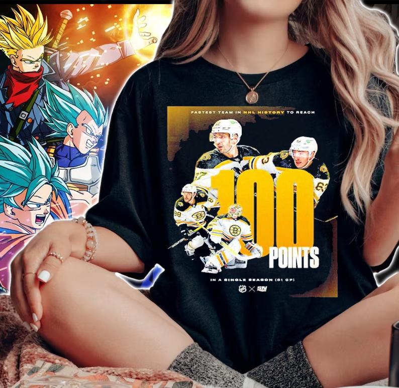 Boston Bruins 100 points fastest team in NHL history to reach in a single season shirt t-shirt woman shirt