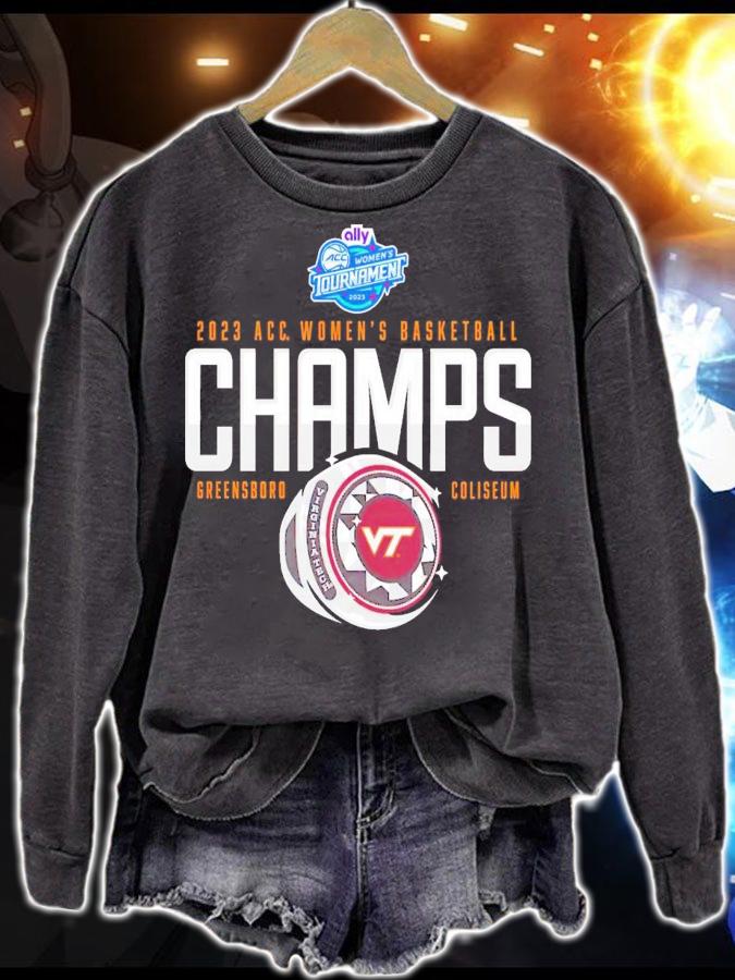 2023 ACC Women's Basketball Conference Tournament Champions Virginia Tech Hokies shirt t-shirt sweatshirt