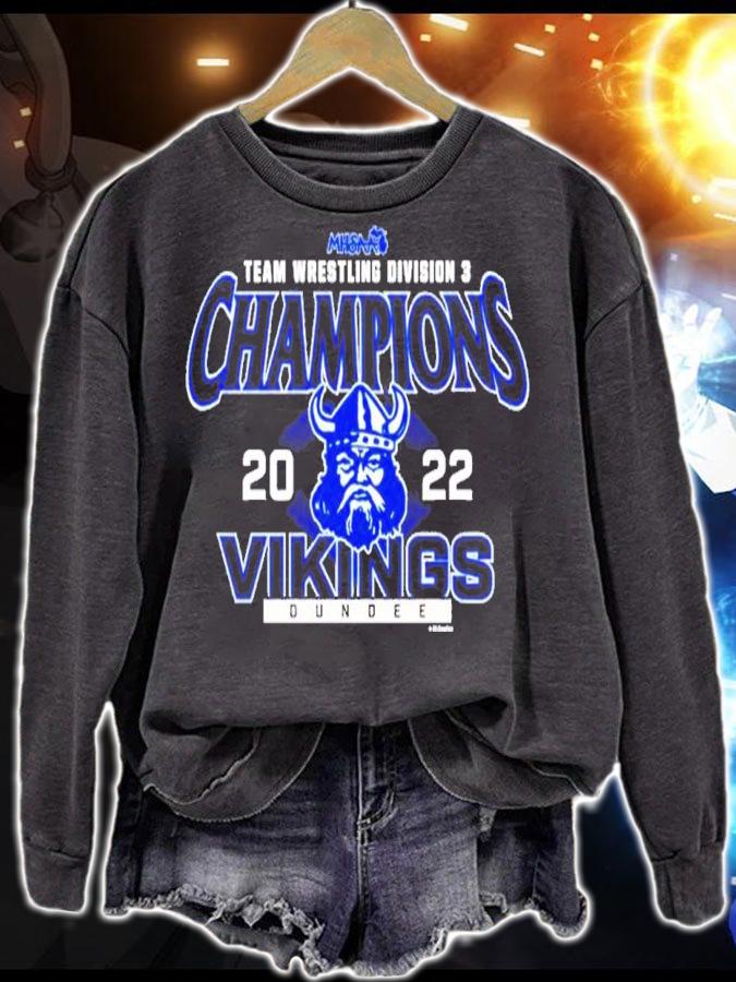 Dundee Vikings MHSAA Team Wrestling D3 Champions 2022 Shirt t-shirt sweatshirt