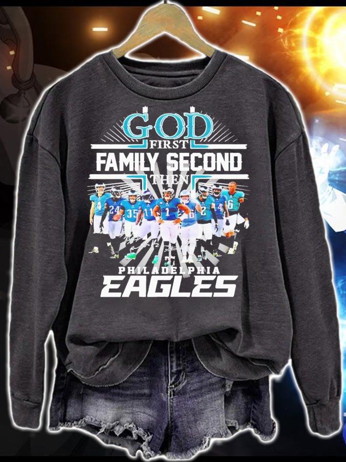 God first family second the Philadelphia Eagles signatures shirt t-shirt sweatshirt