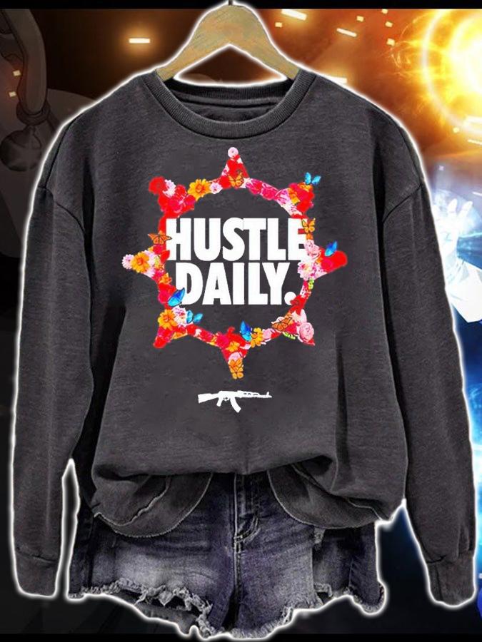 Hustle daily rose circle shirt t-shirt sweatshirt