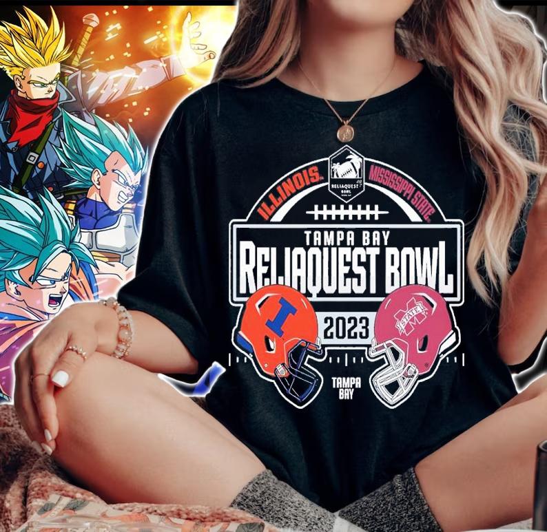 Illinois Fighting Illini vs. Mississippi State Bulldogs 2023 ReliaQuest Bowl Matchup shirt t-shirt woman shirt