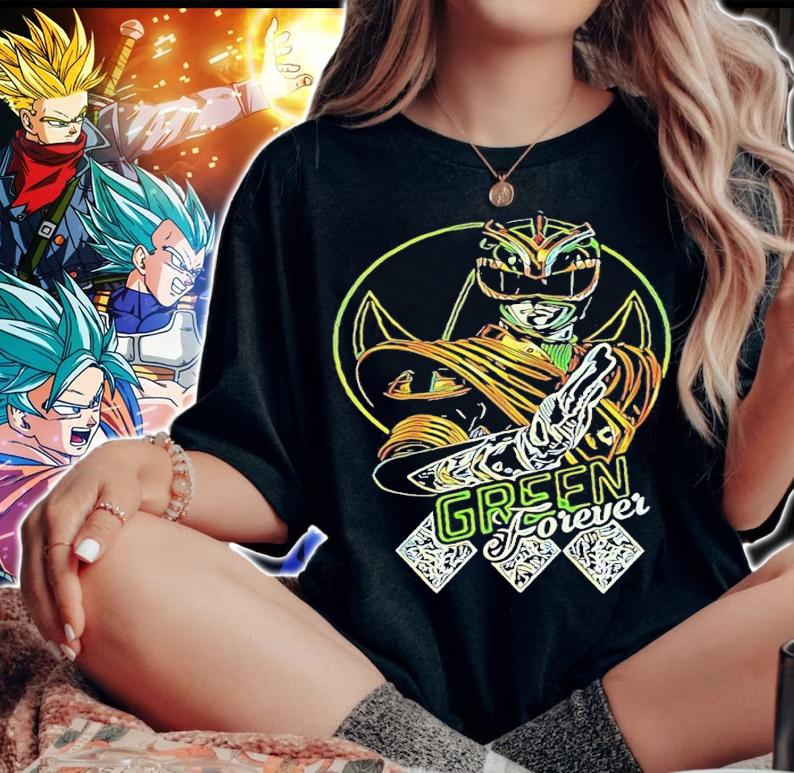 Mighty Morphin Power Rangers Green Forever shirt t-shirt woman shirt