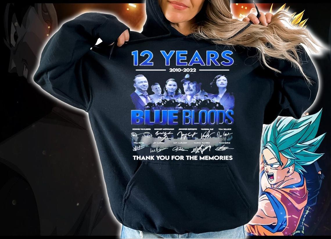 12 years 2010 2022 Blue Bloods thank you for the memories shirt t-shirt hoodie