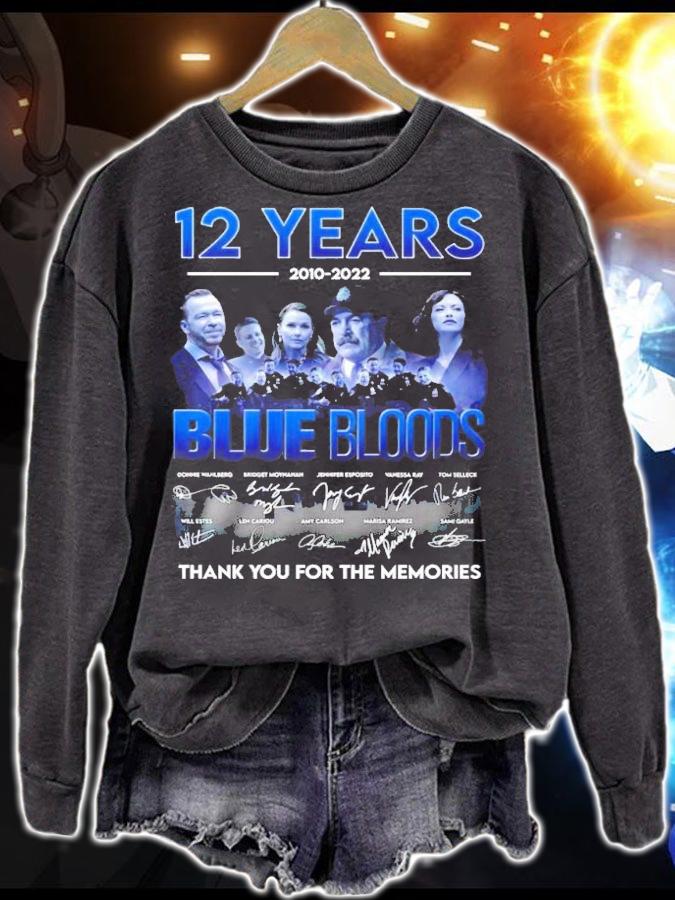 12 years 2010 2022 Blue Bloods thank you for the memories shirt t-shirt sweatshirt