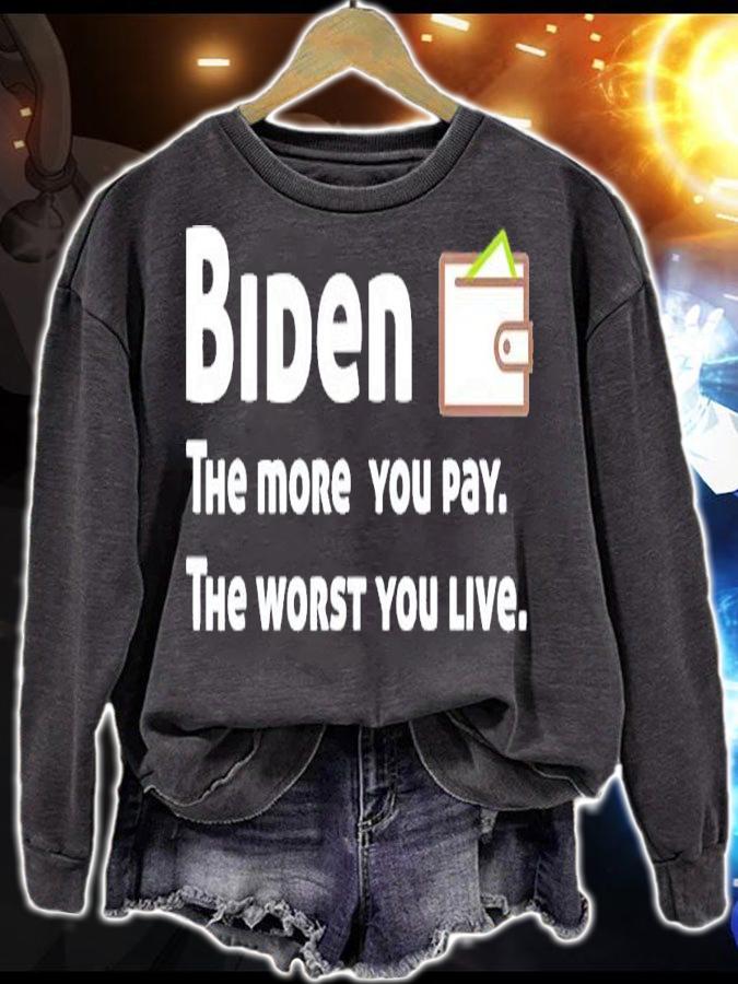 Biden the more you pay the worst you live shirt t-shirt sweatshirt