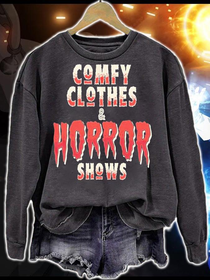 Comfy Clothes and Horror Shows shirt t-shirt sweatshirt