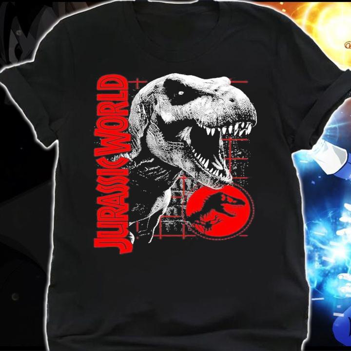 Jurassic World T-Rex Roaring Grid shirt t-shirt shirt