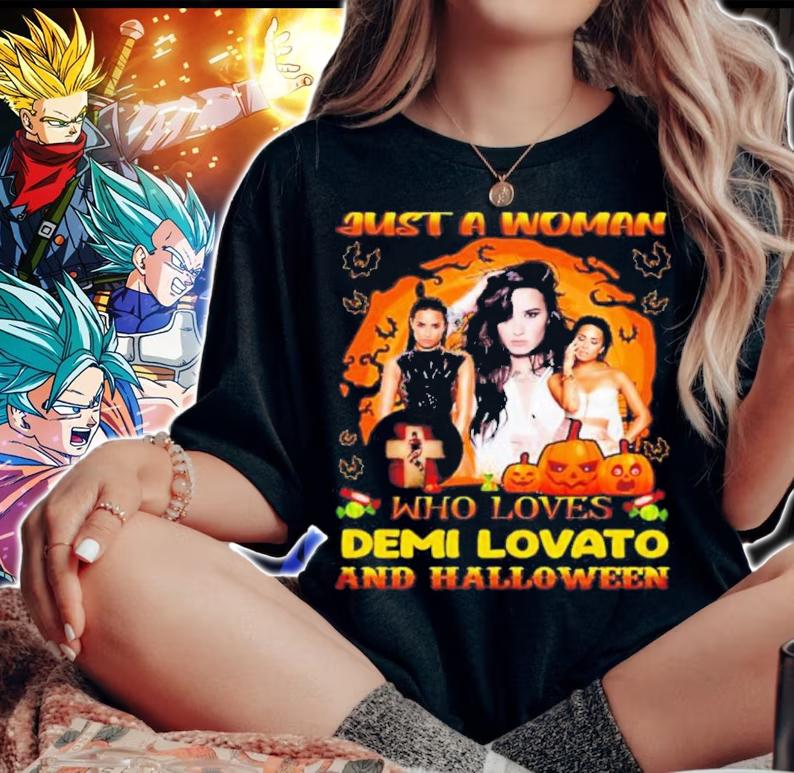 Just A Woman Who Loves Demi Lovato And Halloween Shirt t-shirt woman shirt