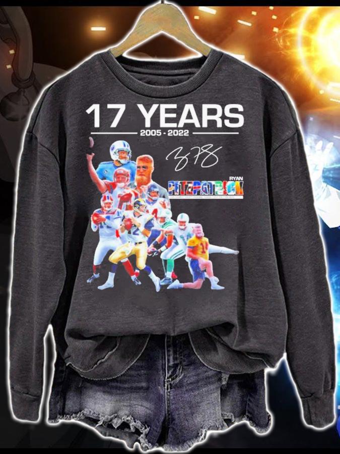 17 Years 2005-2022 Ryan Fitzpatrick Signatures t-shirt sweatshirt