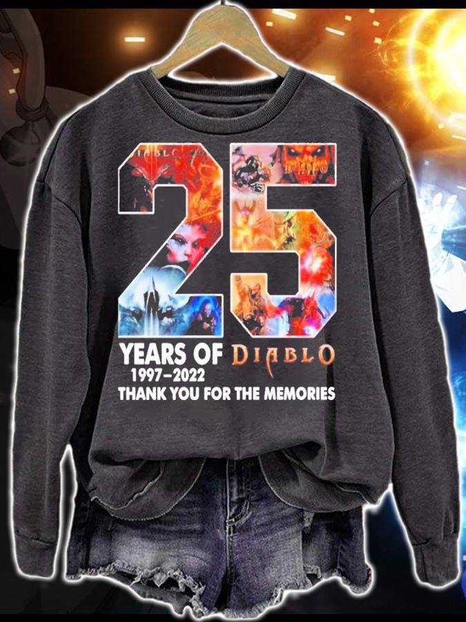 25 Years Of Diablo 1997-2022 Thank You For The Memories t-shirt sweatshirt