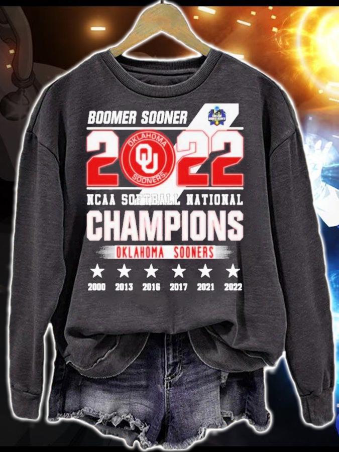 6-Time Boomer Sooner 2022 NCAA Softball National Champions Oklahoma Sooners Shirt t-shirt sweatshirt