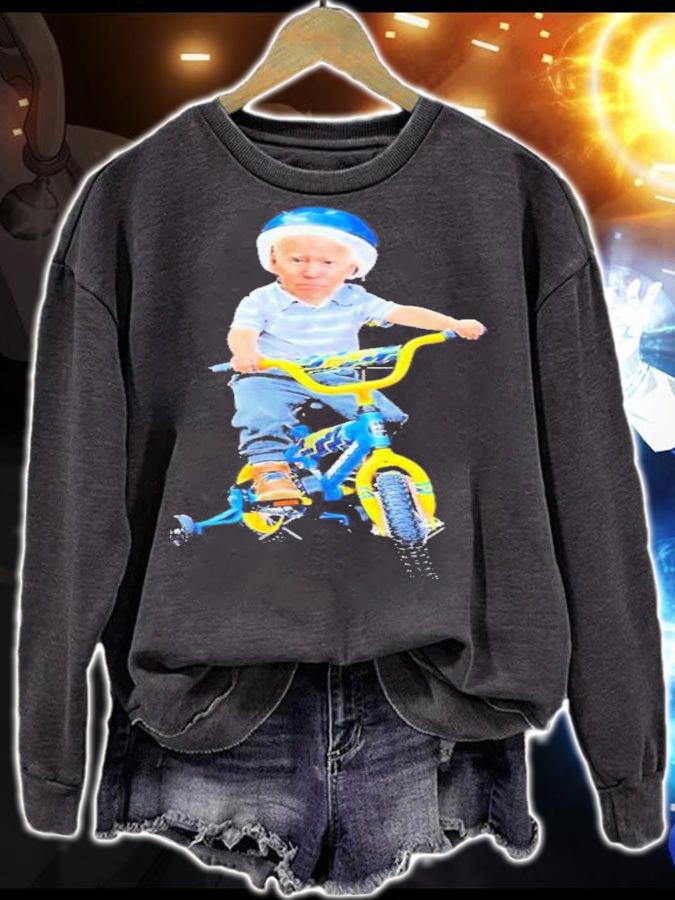 Baby Joe Biden On A Tricycle Falls T-Shirt t-shirt sweatshirt