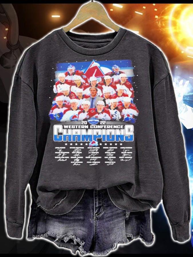 Colorado Avalanche Western Conference Champions 2022 Signatures T-Shirt t-shirt sweatshirt