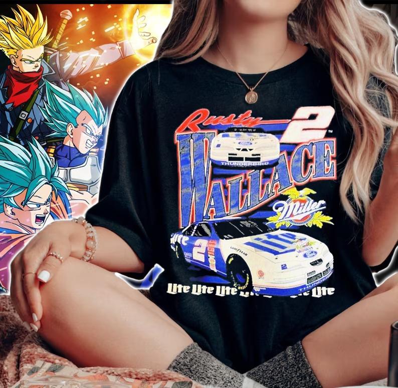 Rusty Wallace 2 Lite Racing Vintage Shirt t-shirt woman shirt