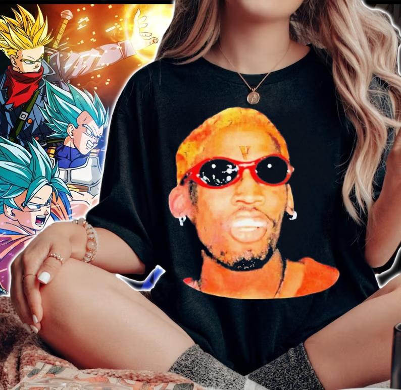 Stockx Vlone Dennis Rodman Airbrush Tristan Thompson T-Shirt t-shirt woman shirt