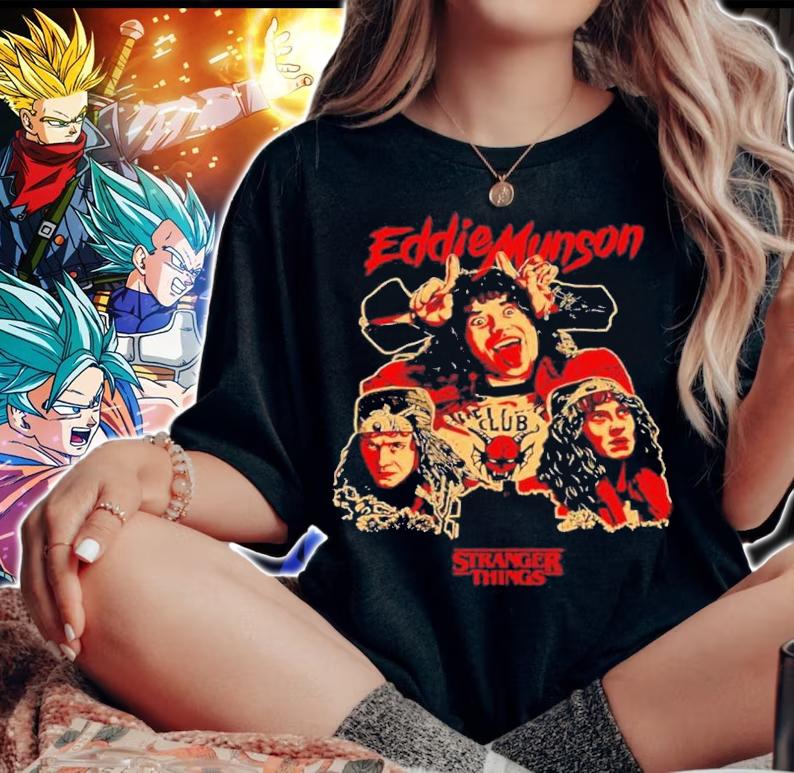 Stranger Things Eddie Munson Joseph Quinn Characters Shirt t-shirt woman shirt