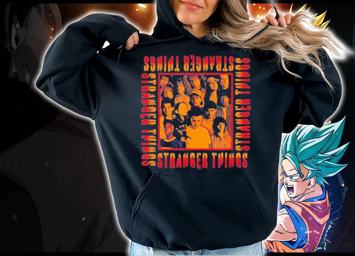 Stranger Things Halloween Full Cast Box Up Poster T-Shirt t-shirt hoodie