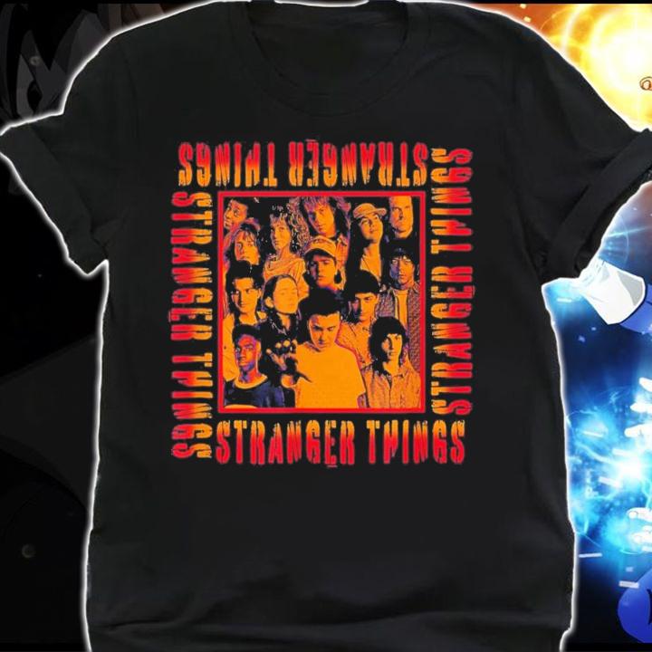 Stranger Things Halloween Full Cast Box Up Poster T-Shirt t-shirt shirt