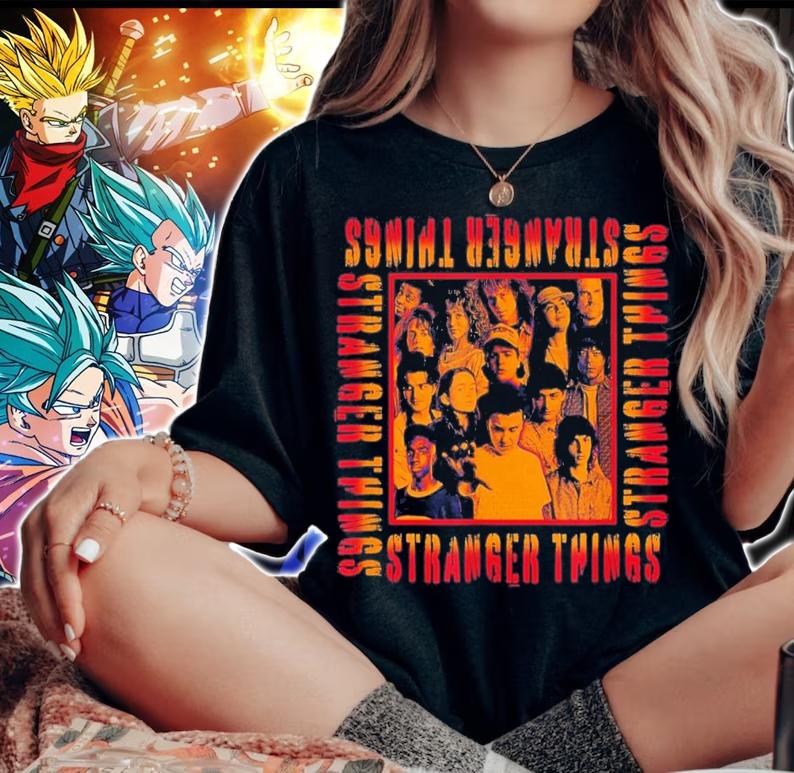 Stranger Things Halloween Full Cast Box Up Poster T-Shirt t-shirt woman shirt