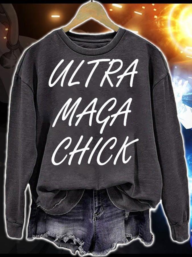 Ultra Maga Chick Support Trump 2024 President #45 Anti-Biden T-Shirt t-shirt sweatshirt