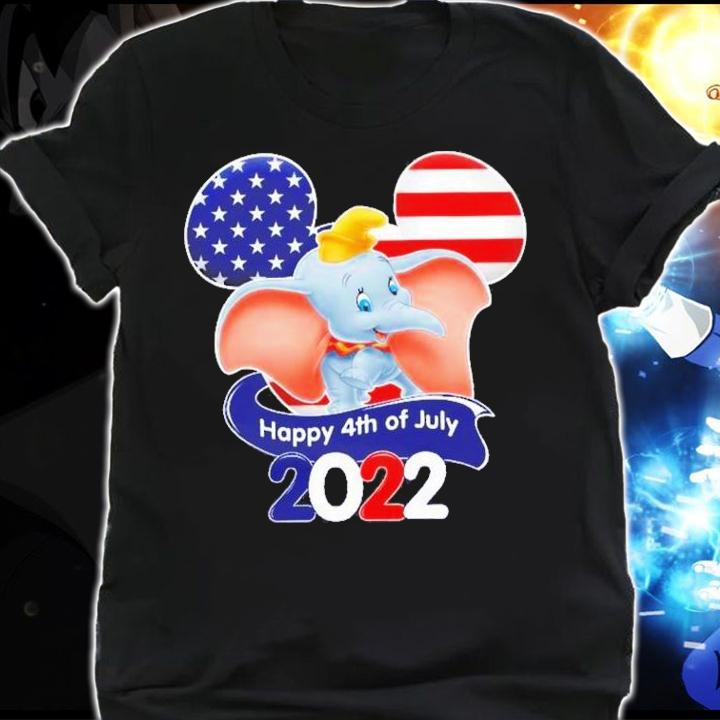 Dumbo The Elephant Flag 4th Of July Colorful Disney Graphic Cartoon T-Shirt t-shirt shirt