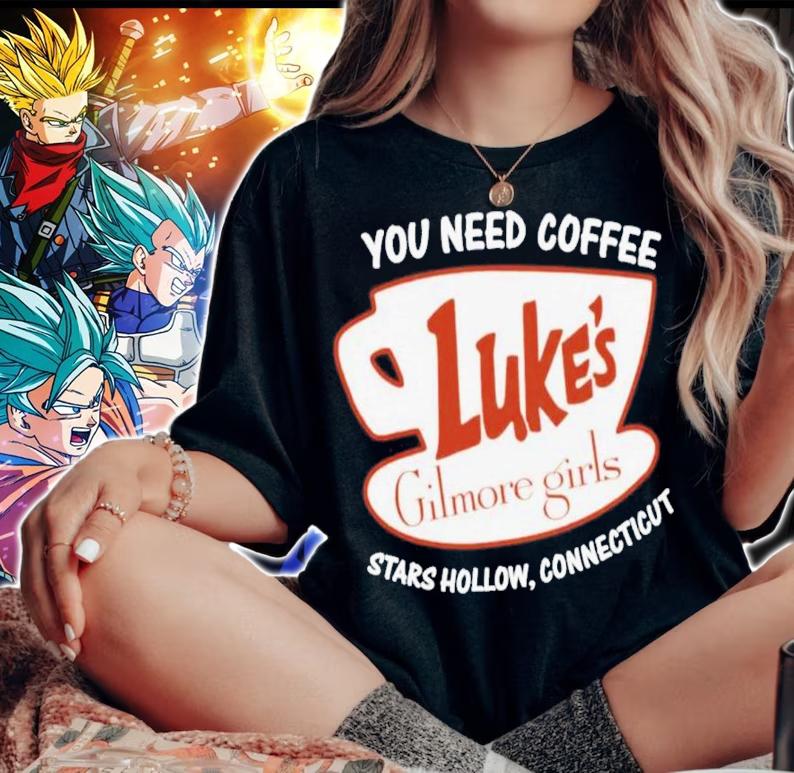 Gilmore Girls Luke's You Need Coffee Stars Hollow Connecticut Shirt t-shirt woman shirt
