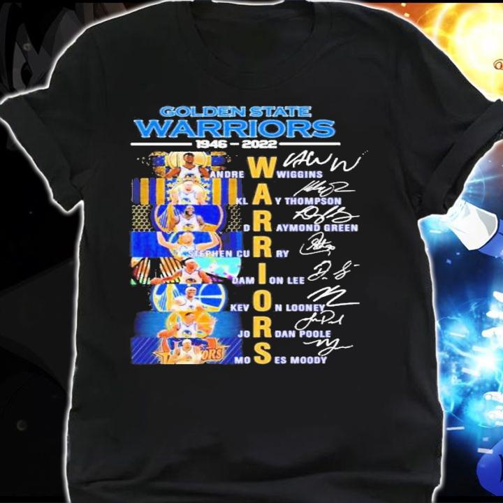 Golden State Warriors 1946-2022 NBA Finals Champions Signatures T-Shirt t-shirt shirt