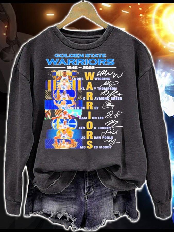 Golden State Warriors 1946-2022 NBA Finals Champions Signatures T-Shirt t-shirt sweatshirt