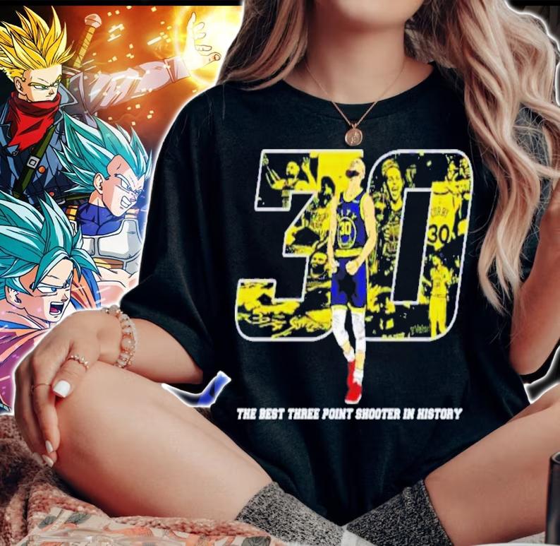 Golden State Warriors 30 Stephen Curry The Best Three Point Shooter In History Shirt t-shirt woman shirt