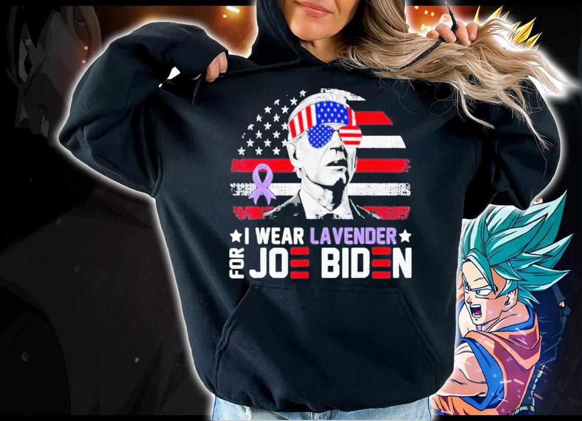I Wear Lavender For Joe Biden Vintage American Flag Shirt t-shirt hoodie