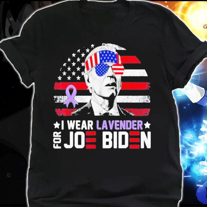 I Wear Lavender For Joe Biden Vintage American Flag Shirt t-shirt shirt