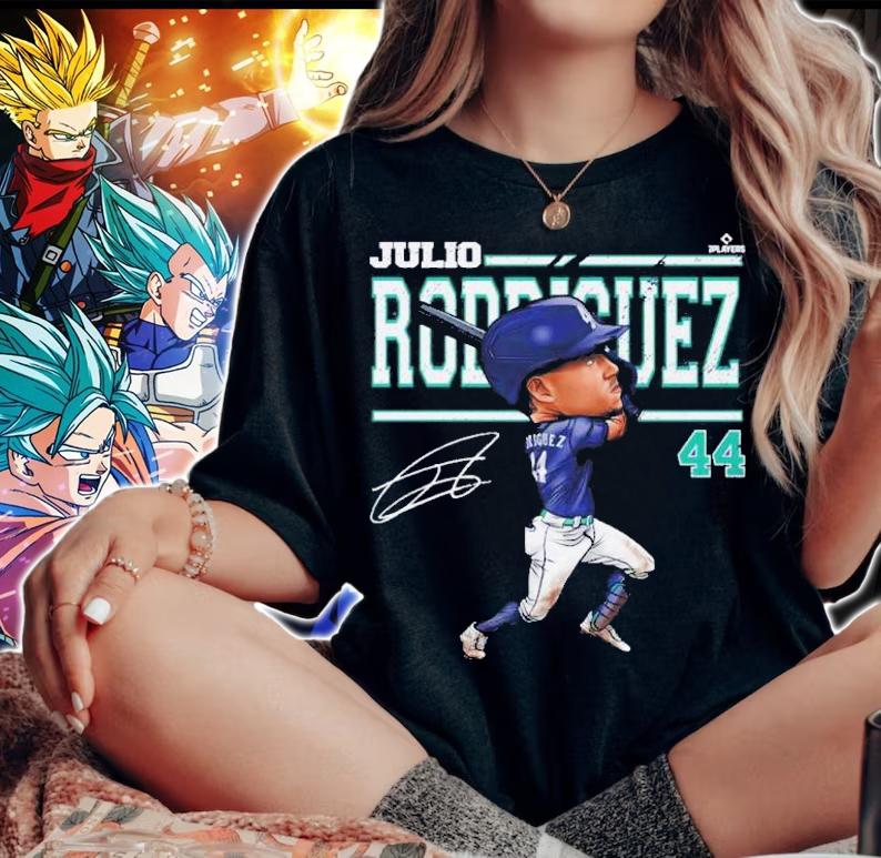 Julio Rodriguez Seattle Cartoon Basketball Signature Shirt t-shirt woman shirt