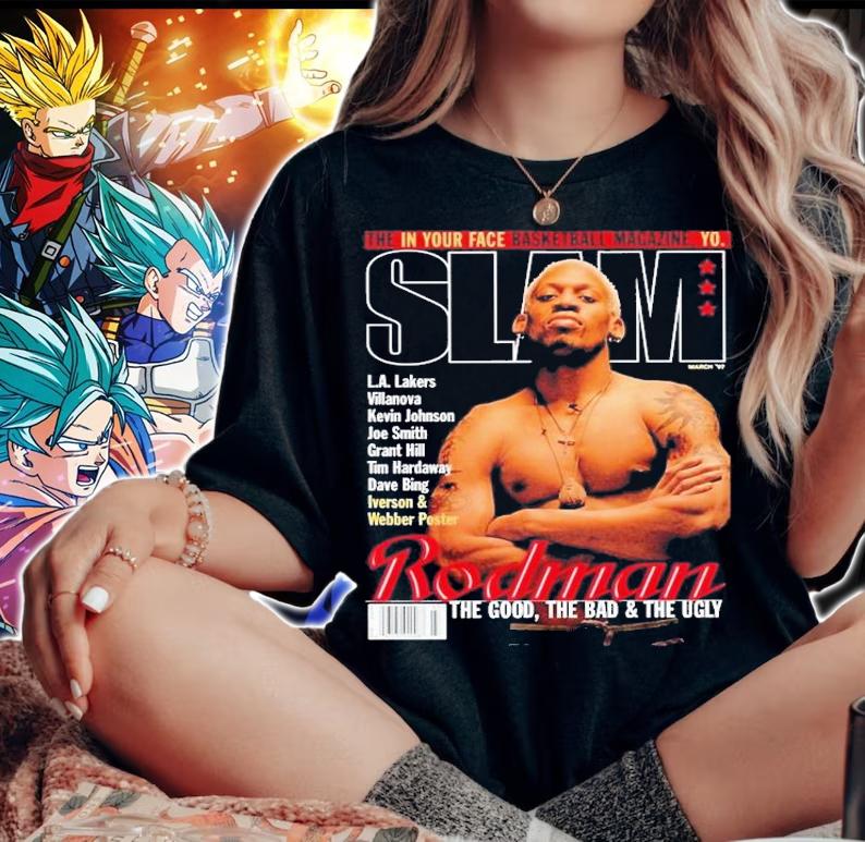 Magazine Cover Style Dennis Rodman Fan T-Shirt t-shirt woman shirt