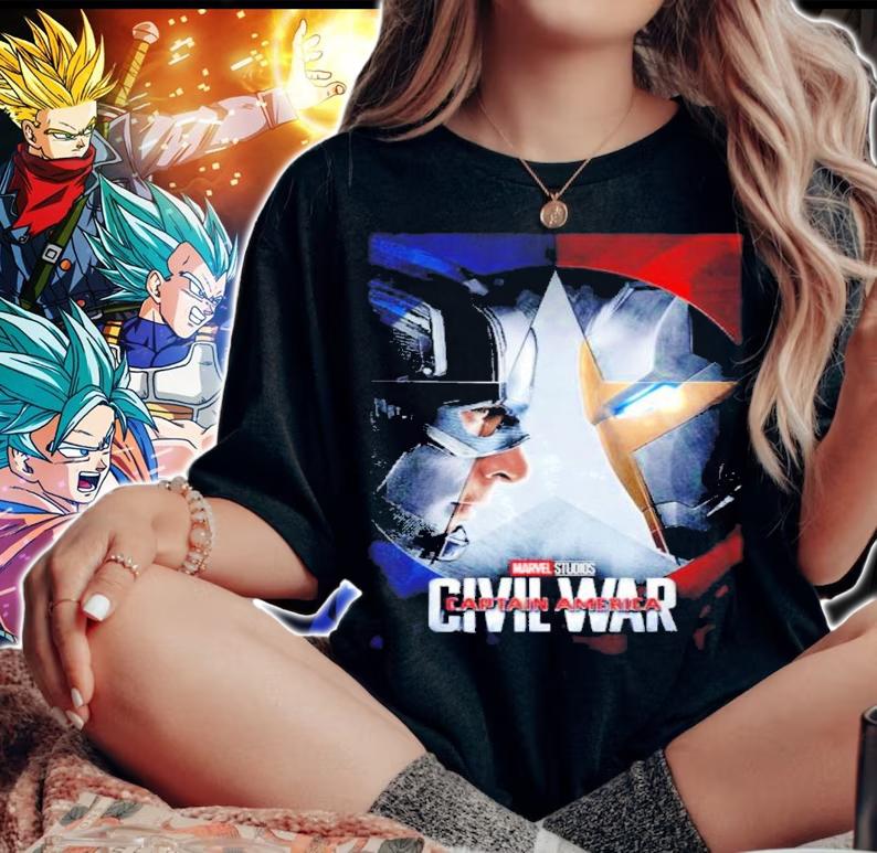 Marvel Studios Captain America Civil War Movie Graphic Shirt t-shirt woman shirt
