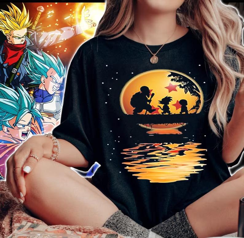Reflection Dragon Ball Z Characters Water Mirror t-shirt woman shirt